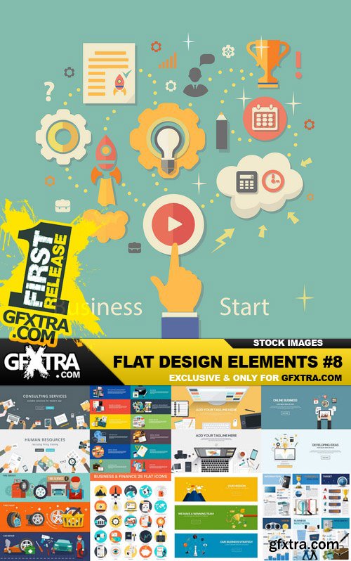 Flat Design Elements #8 - 25 Vector