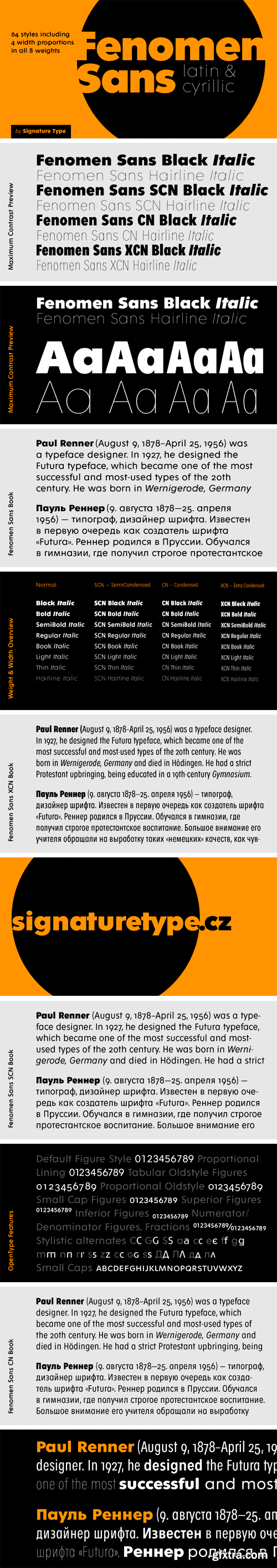 Fenomen Sans Font Family 64xOTF