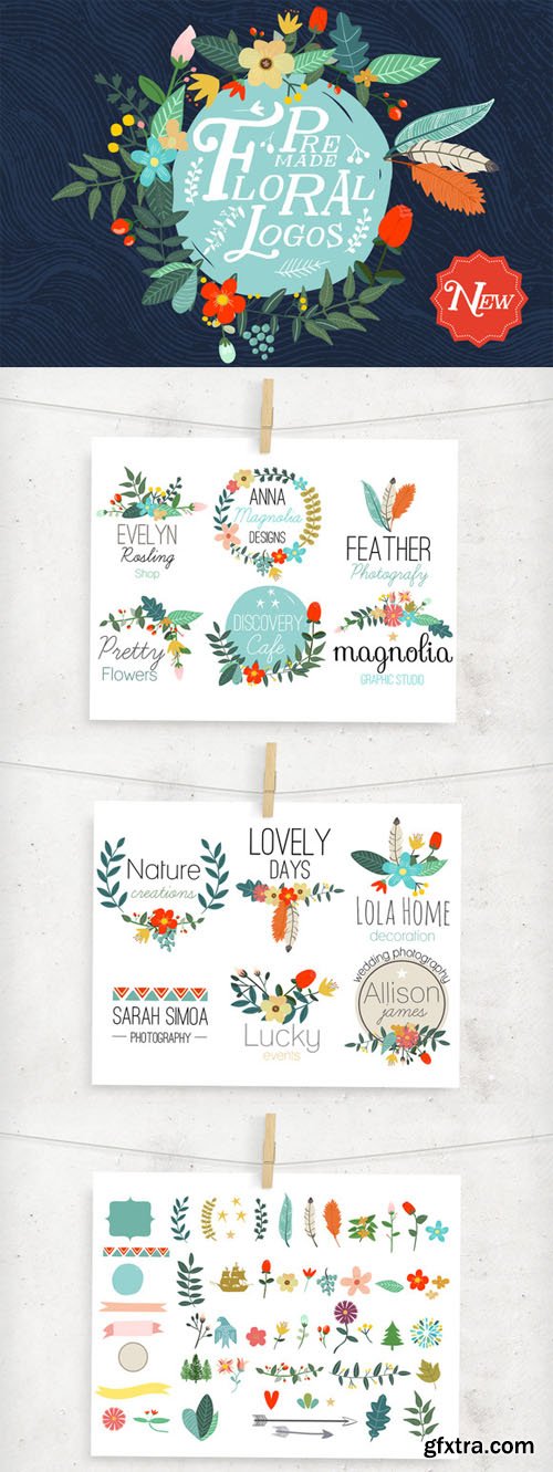 CM - Premade Floral Logos