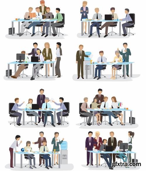 Stock Vector - Business People Different Situation Set#2, 25EPS