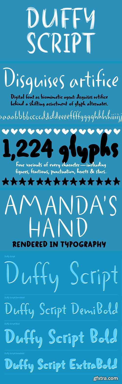 Duffy Script - Funny Handletter 4xOTF $99 Duffy Script - Funny Handletter 4xOTF $99