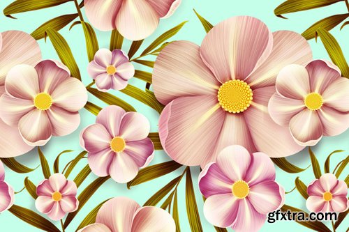CM - Tropical anemone flowers seamless CM - Tropical anemone flowers seamless