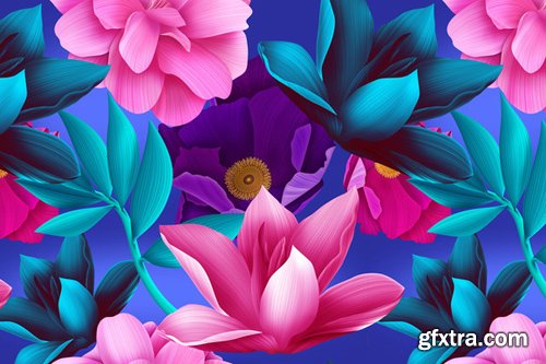 CM - Tropical flower seamless pattern CM - Tropical flower seamless pattern