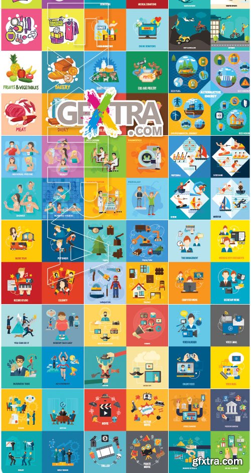 Templates Flat Design Concept Vector Set 18, 25xEPS