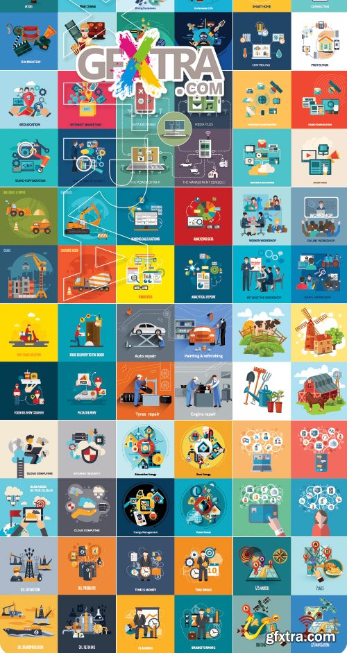 Templates Flat Design Concept Vector Set 19, 26xEPS