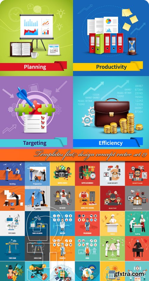 Templates Flat Design Concept Vector Set 19, 26xEPS