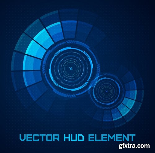 Collection of vector web design elements picture background is a futuristic high-tech 25 Eps
