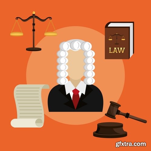Collection of vector image law judge concluded infographics label Police 25 Eps