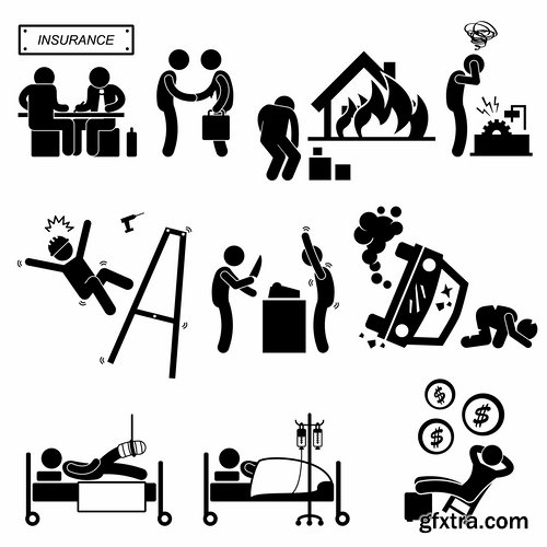 Collection of people silhouette vector picture businessman 25 Eps