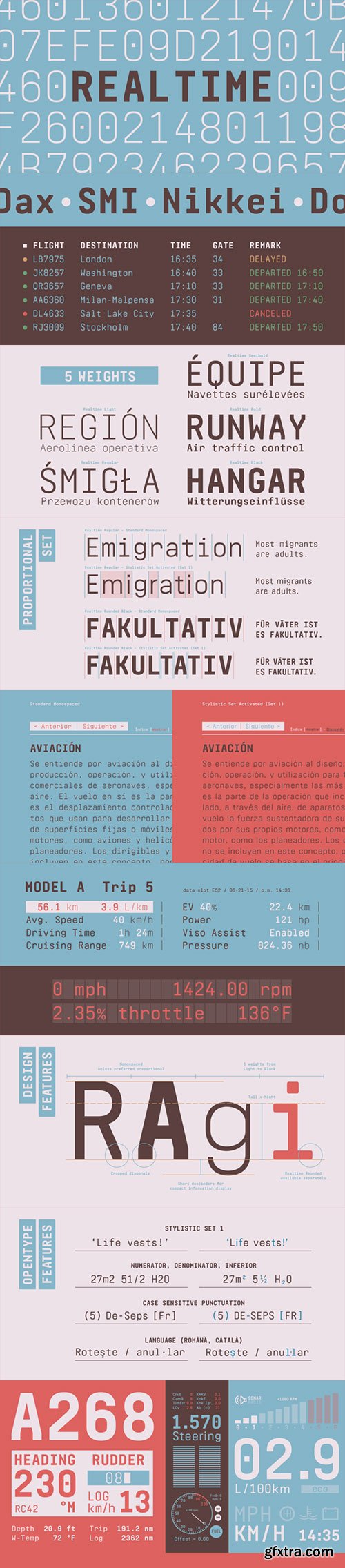 Realtime - Aesthetic Mono?space Typeface Family 6xOTF Realtime - Aesthetic Mono?space Typeface Family 6xOTF