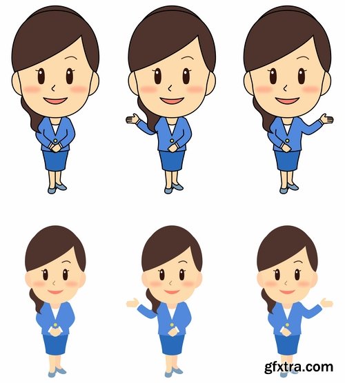 Collection vector cartoon image of different professions #2-25 Eps