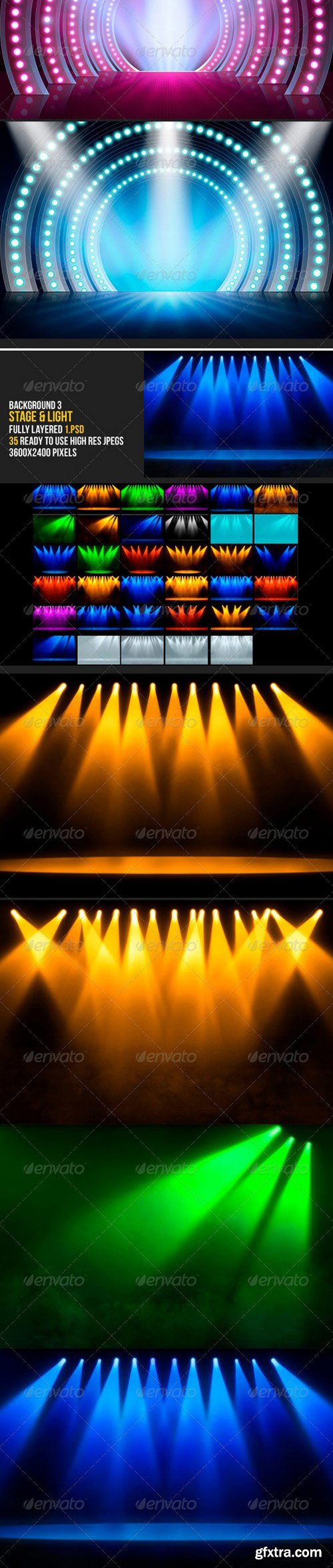GraphicRiver - Stage Lights Backgrounds Bundle 6684097