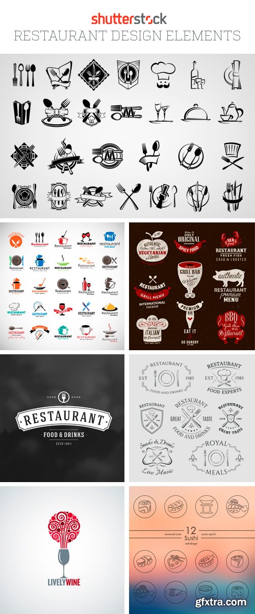Amazing SS - Restaurant Design Elements, 25xEPS