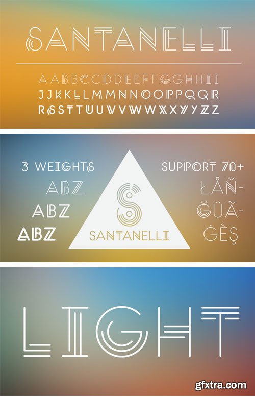 Santanelli - All Caps Display Typeface 3xOTF $49 Santanelli - All Caps Display Typeface 3xOTF $49