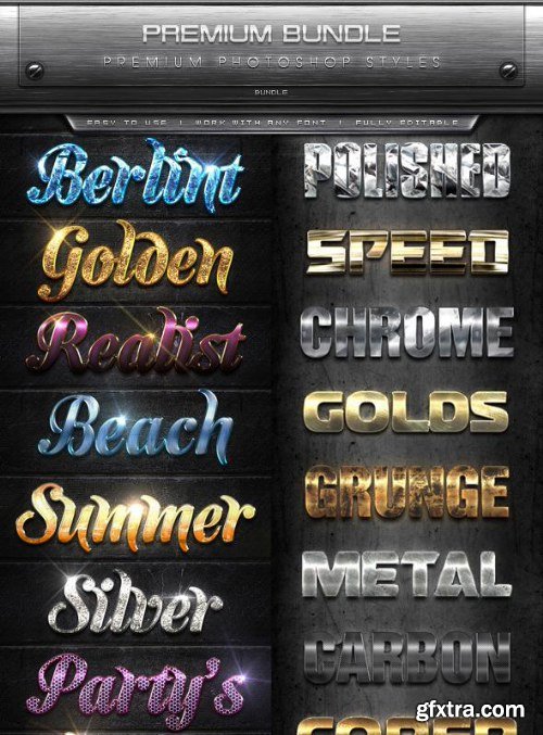 GraphicRiver - Premium Text Effects Styles Bundle 8660933