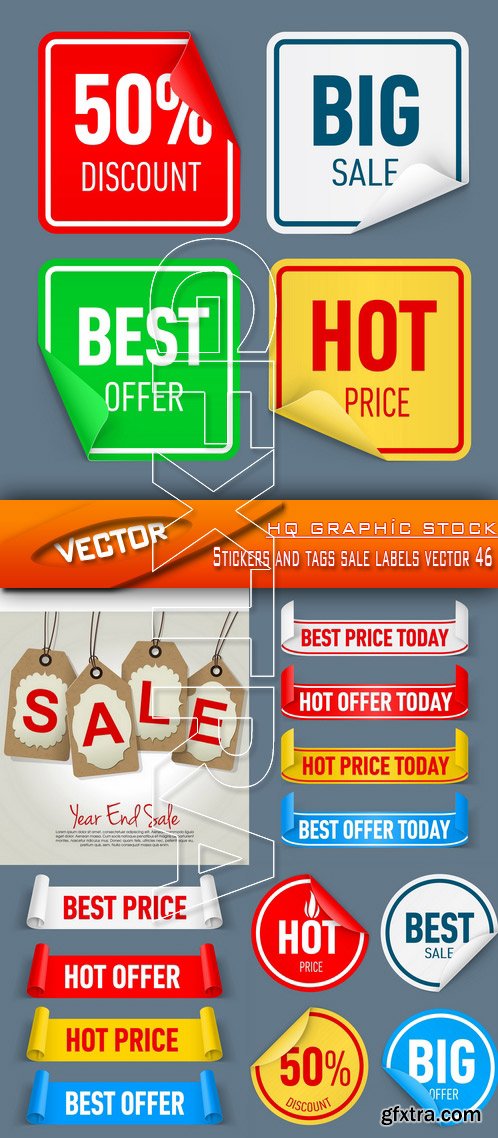 Stock Vector - Stickers and tags sale labels vector 46