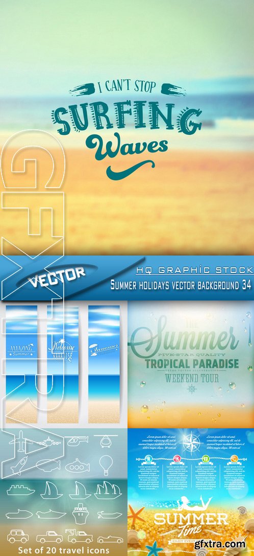 Stock Vector - Summer holidays vector background 34 Stock Vector - Summer holidays vector background 34