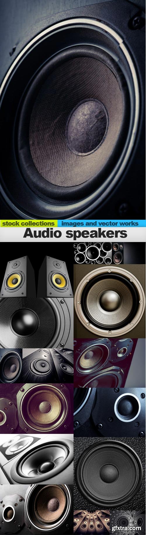 Audio speakers, 15 x UHQ JPEG