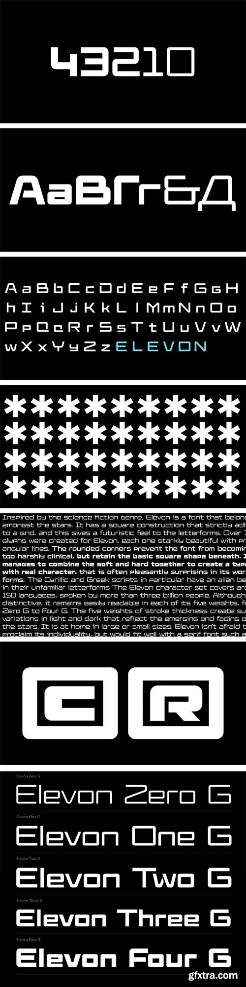 Elevon - Futuristic Feel to the Letterforms 5xOTF $340 Elevon - Futuristic Feel to the Letterforms 5xOTF $340