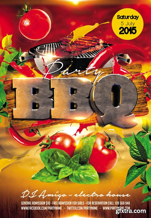 BBQ Party &ndash; Flyer PSD Template Facebook Cover