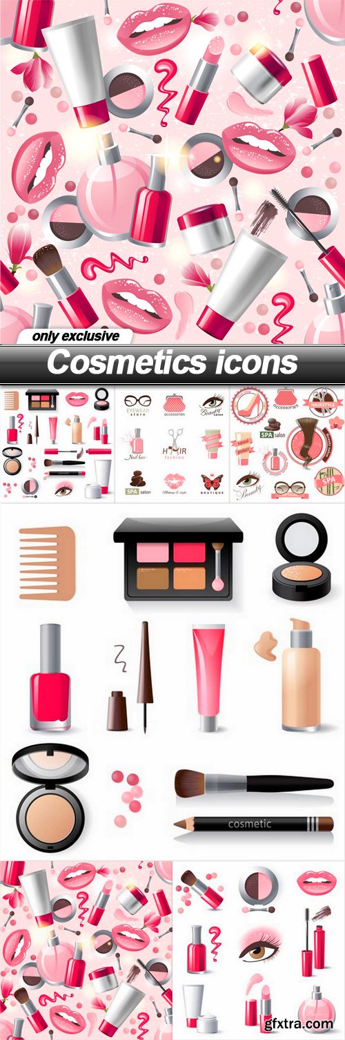 Cosmetics icons - 6 EPS