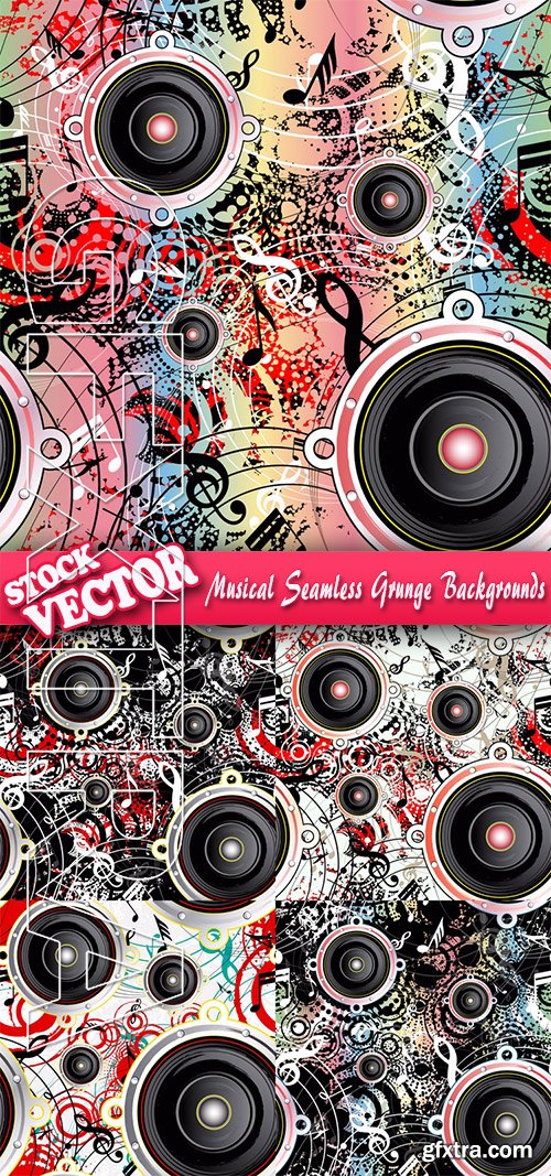 Stock Vector - Musical Seamless Grunge Backgrounds