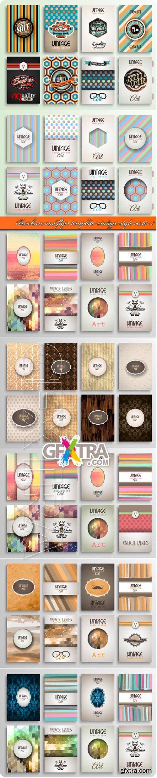 Brochure and flyer template vintage style vector 3