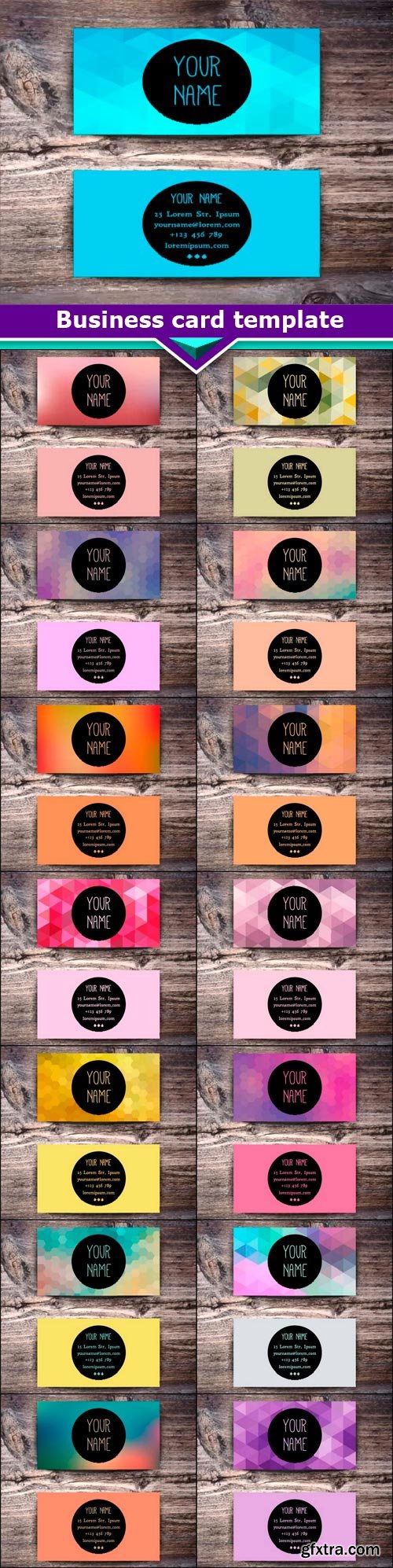 Business card template 15x EPS