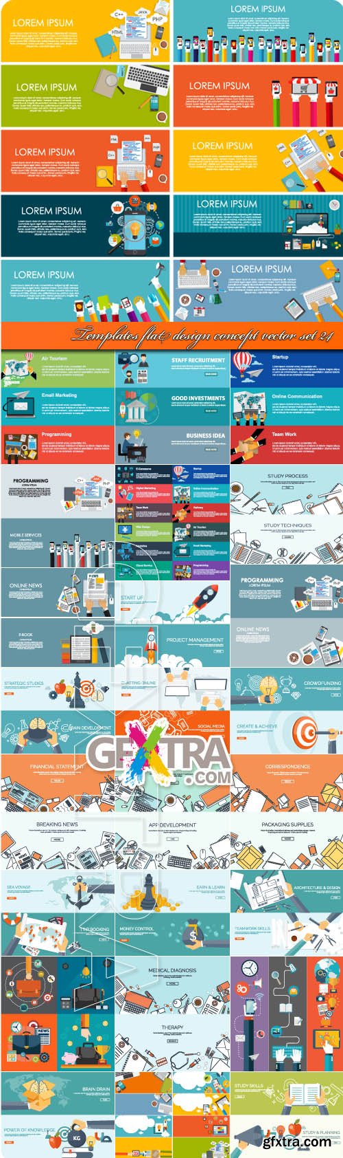 Templates Flat Design Concept Vector Set 24, 25xEPS