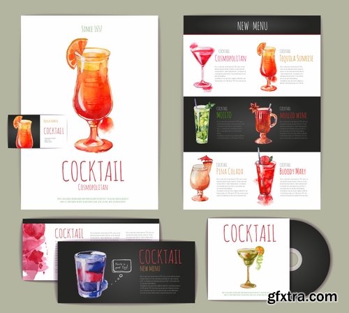 Collection of vector picture corporate advertising banner design elements flyer 25 Eps