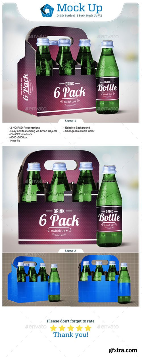 GraphicRiver Drink Bottle & 6 Pack Mock Up V.2
