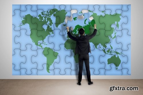 Collection of conceptual illustration jigsaw puzzle business topics 25 HQ Jpeg