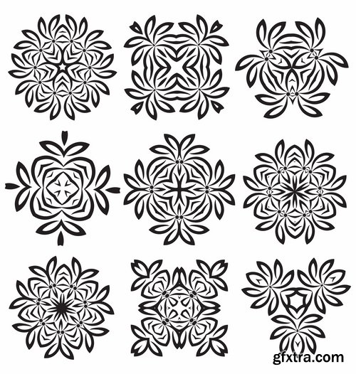 Collection of vector image calligraphic elements vintage design element #4-25 Eps