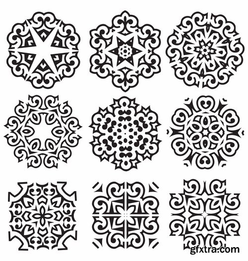 Collection of vector image calligraphic elements vintage design element #4-25 Eps