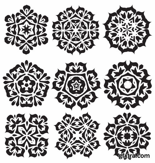 Collection of vector image calligraphic elements vintage design element #4-25 Eps