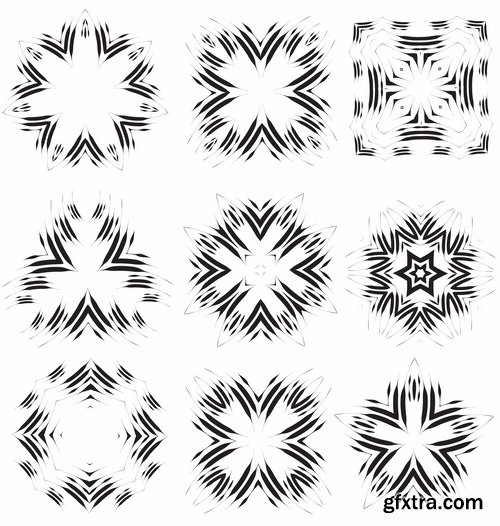 Collection of vector image calligraphic elements vintage design element #4-25 Eps