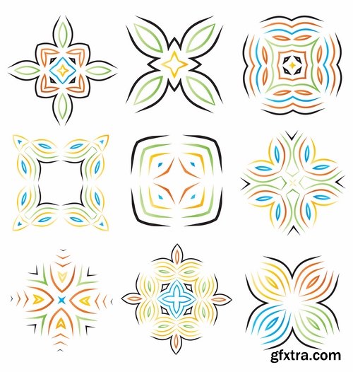Collection of vector image calligraphic elements vintage design element #4-25 Eps