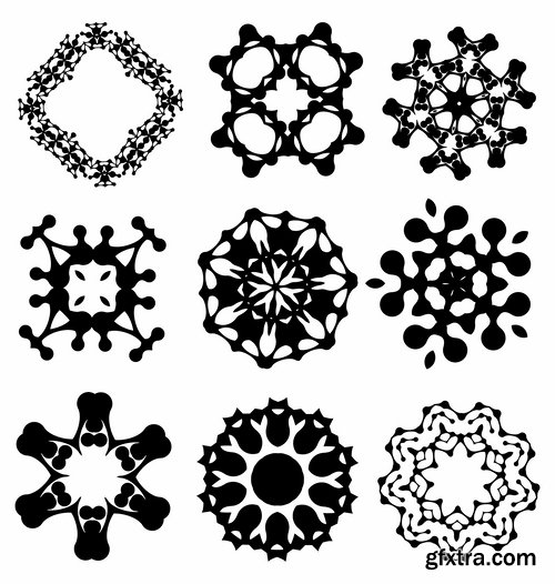 Collection of vector image calligraphic elements vintage design element #4-25 Eps