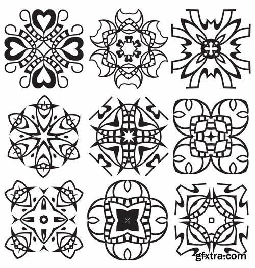 Collection of vector image calligraphic elements vintage design element #4-25 Eps