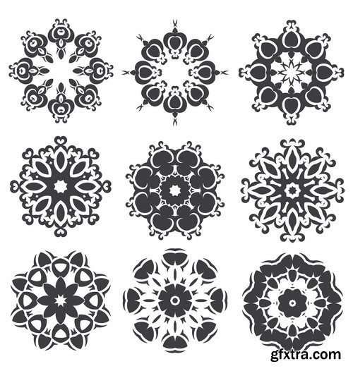 Collection of vector image calligraphic elements vintage design element #4-25 Eps