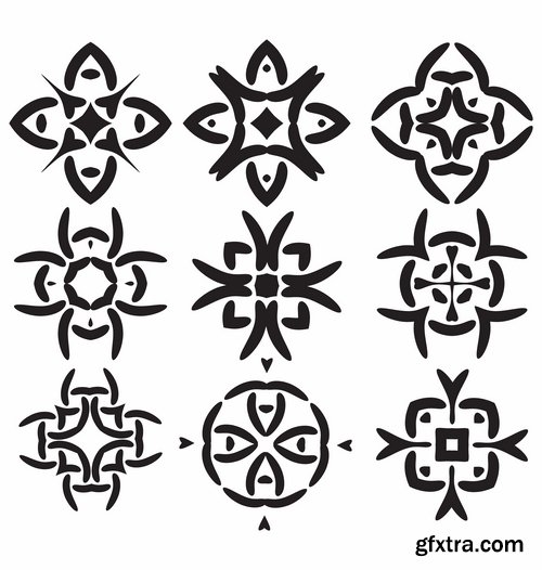 Collection of vector image calligraphic elements vintage design element #4-25 Eps