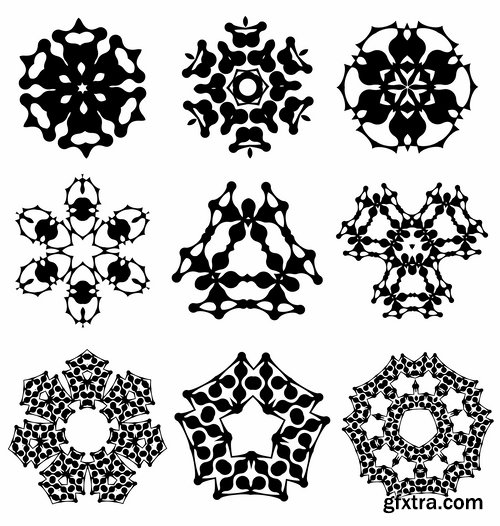 Collection of vector image calligraphic elements vintage design element #4-25 Eps