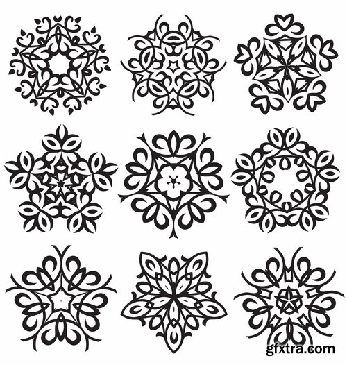 Collection of vector image calligraphic elements vintage design element #4-25 Eps
