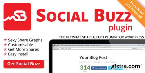 CodeCanyon - Social Buzz WordPress Plugin v1.1 - Social Share Graphs - 8638526