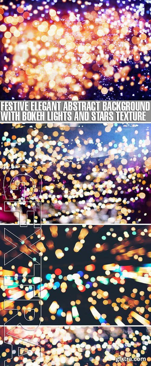Stock Photos - Festive Elegant Abstract Background With Bokeh Lights And Stars Texture Flyer Template