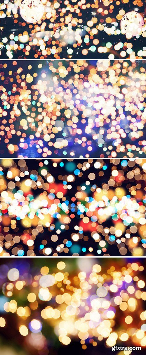 Stock Photos - Festive Elegant Abstract Background With Bokeh Lights And Stars Texture Flyer Template