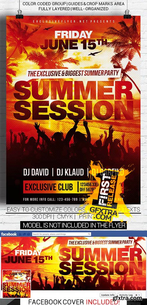 Summer Session - Flyer Template + Facebook Cover