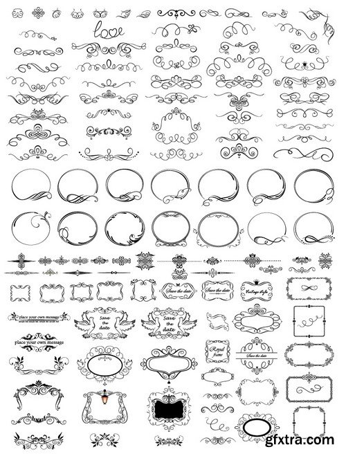 Vintage Hand Sketched Doodle Design Elements 25xEPS