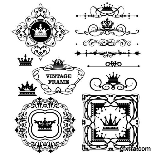 Vintage Hand Sketched Doodle Design Elements 25xEPS