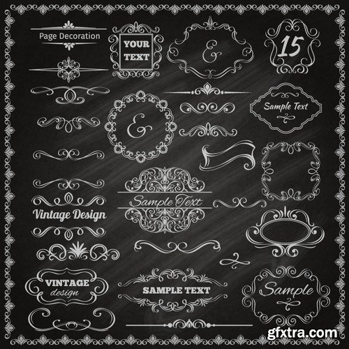 Vintage Hand Sketched Doodle Design Elements 25xEPS